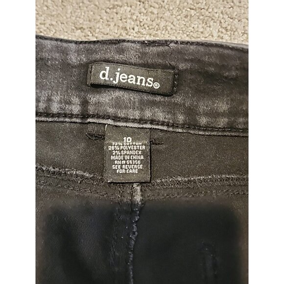D JEANS Womens Size 10 Black Cotton Blend Skinny Ankle Denim Jeans Stretch - Picture 5 of 15